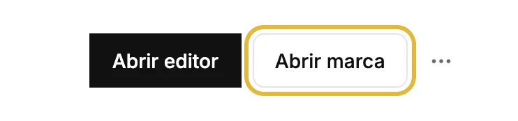 El botón Abrir marca en la parte superior del panel de la web