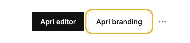 Il pulsante Apri branding in alto nella dashboard del sito