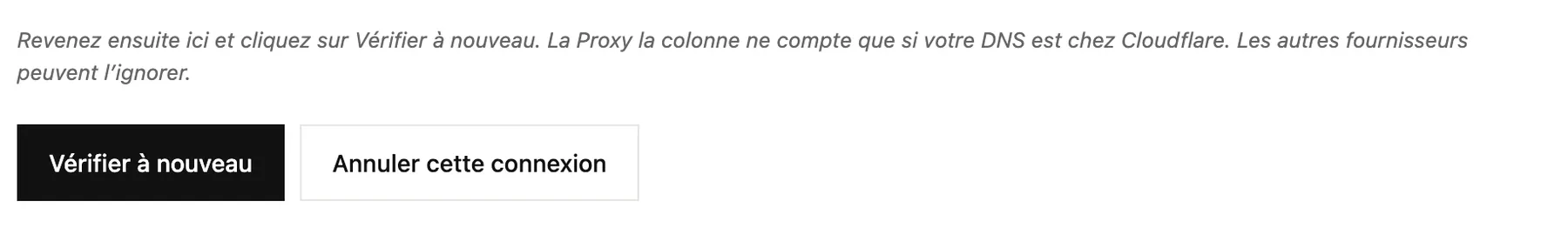 Le bouton « Vérifier à nouveau » sous les enregistrements