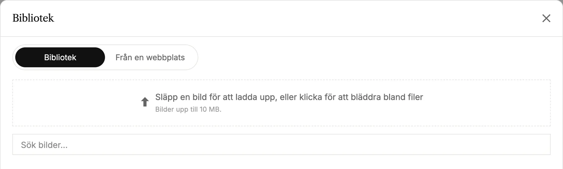 Bildbiblioteket med flikarna [Bibliotek] och [Från en webbplats]