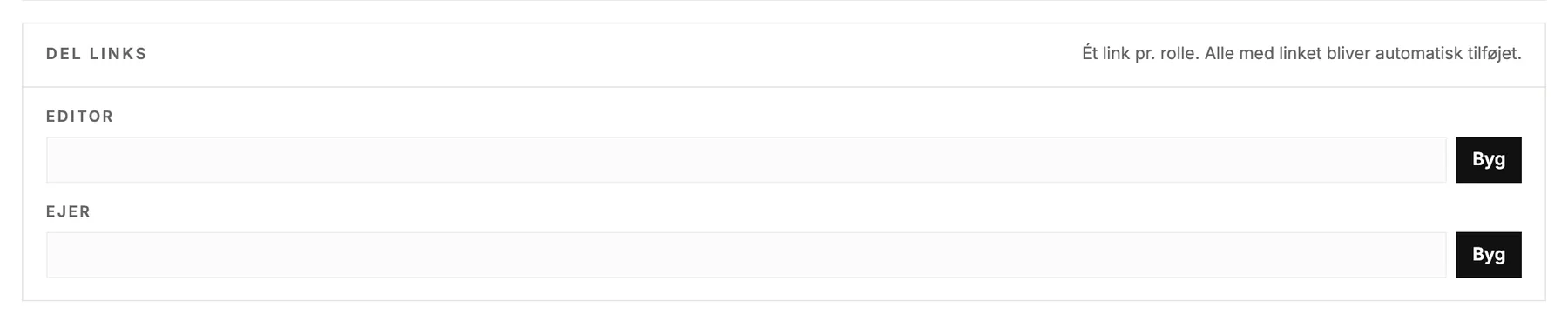 Delingslinks til editorer og ejere